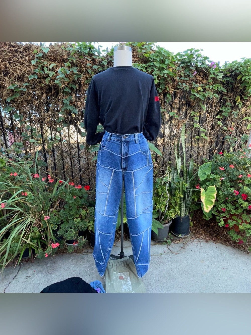 Pelle Pelle Vintage Patchwork Denim Baggy Wide-leg Oversized NYC EUC Sz 38